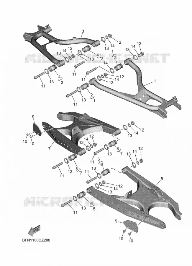 ACHTERBRUG Yamaha SIDE BY SIDE 1000 2024 WOLVERINE  YX10EPSR / YXE1000EN
