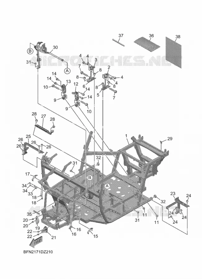 FRAME Yamaha SIDE BY SIDE 1000 2024 WOLVERINE  YX10EPAR / YXE1000EN