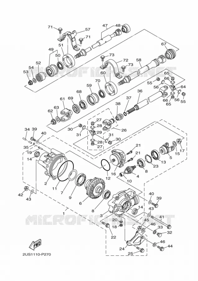 DIFFERENTIEEL VOOR Yamaha SIDE BY SIDE 700 2024 VIKING  YX70CPR / YXC700E