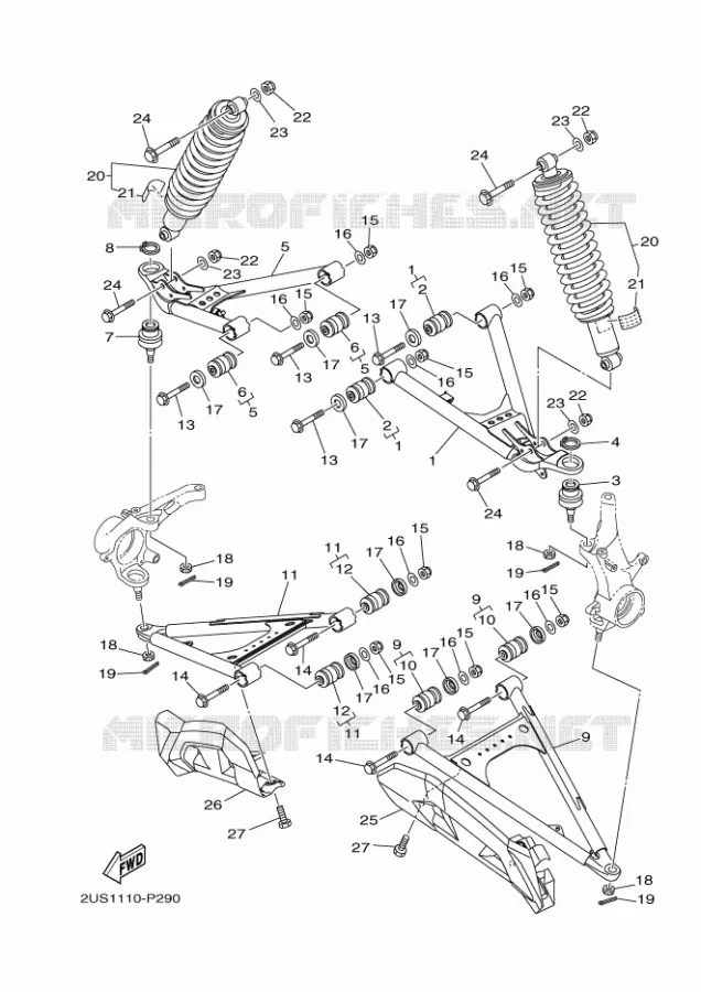 OPHANGING / WIEL VOOR Yamaha SIDE BY SIDE 700 2024 VIKING  YX70CPR / YXC700E