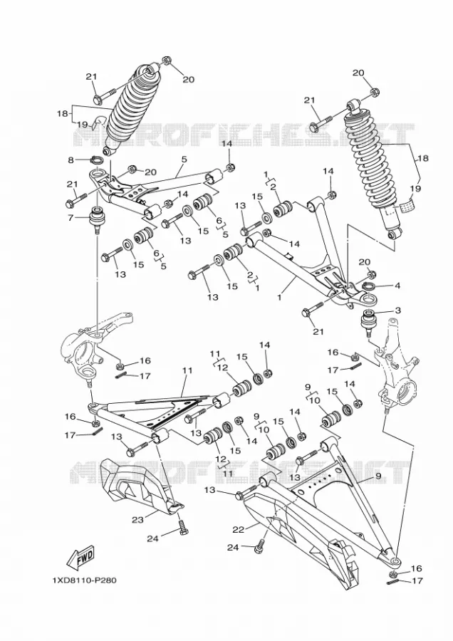 OPHANGING / WIEL VOOR Yamaha SIDE BY SIDE 700 2024 VIKING  YX70MPR / YXM700E