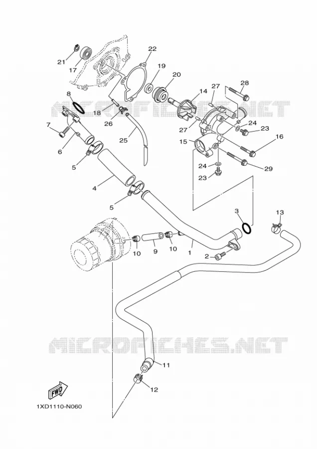 WATERPOMP / SLANGEN Yamaha SIDE BY SIDE 700 2024 VIKING  YX70MPSR / YXM700ES