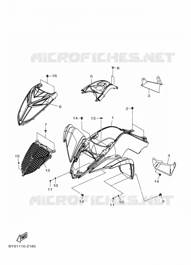 VOORSPATBORD Yamaha QUAD 110 2024 RAPTOR  YF11RR / YFM110R