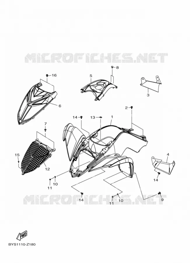 VOORSPATBORD Yamaha QUAD 110 2024 RAPTOR  YF11RR / YFM110R