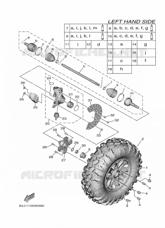 VOORWIEL Yamaha SIDE BY SIDE 1000 2023 WOLVERINE  YX10FRPLP / YXF1000EWS
