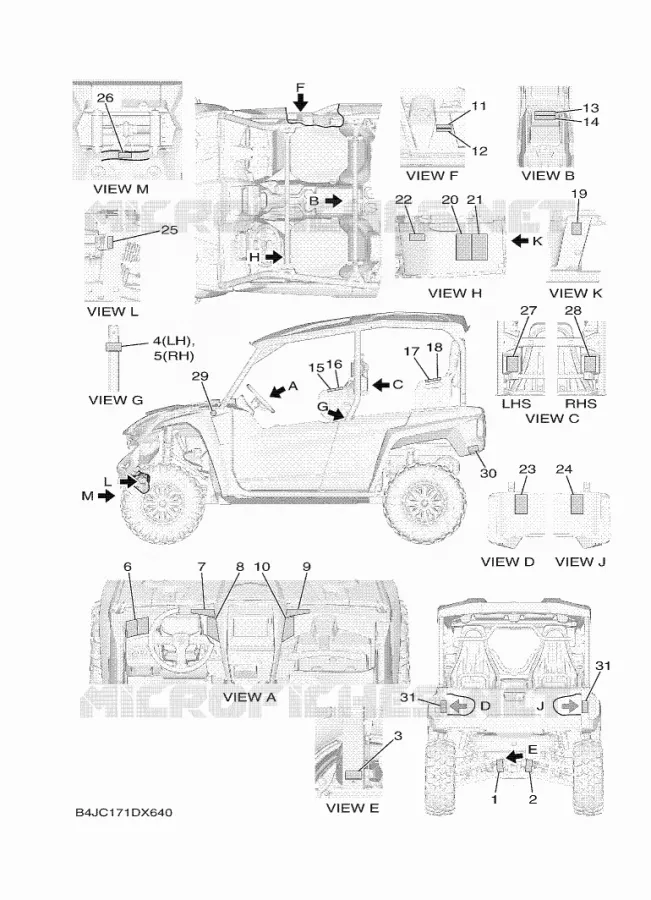 STICKER / LABEL 1 Yamaha SIDE BY SIDE 1000 2023 WOLVERINE  YX10FRPLP / YXF1000EWS
