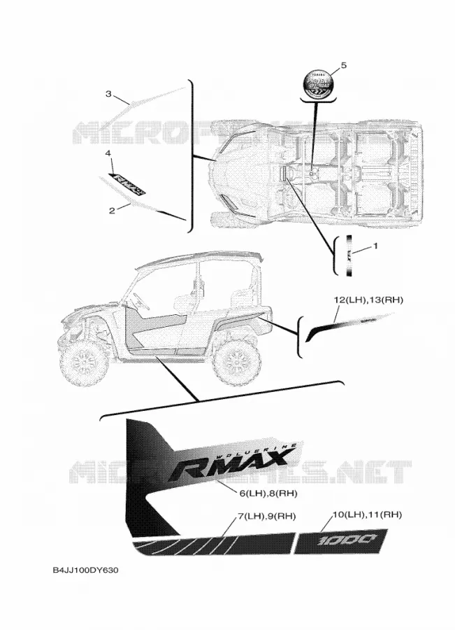 STICKER Yamaha SIDE BY SIDE 1000 2023 WOLVERINE  YX10FRPSP / YXF1000EWS