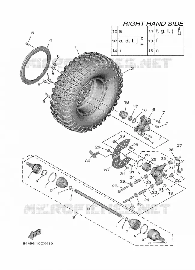 ACHTERWIEL 2 Yamaha SIDE BY SIDE 1000 2023 WOLVERINE  YX10ERPSP / YXE1000EWS