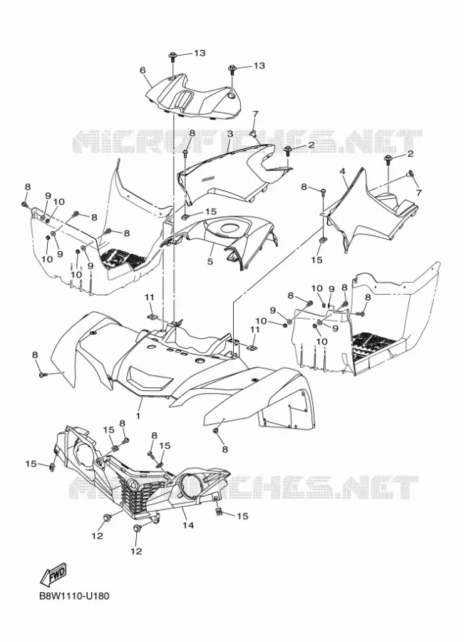 VOORSPATBORD Yamaha QUAD 90 2023 GRIZZLY  YF09GP / YFM90