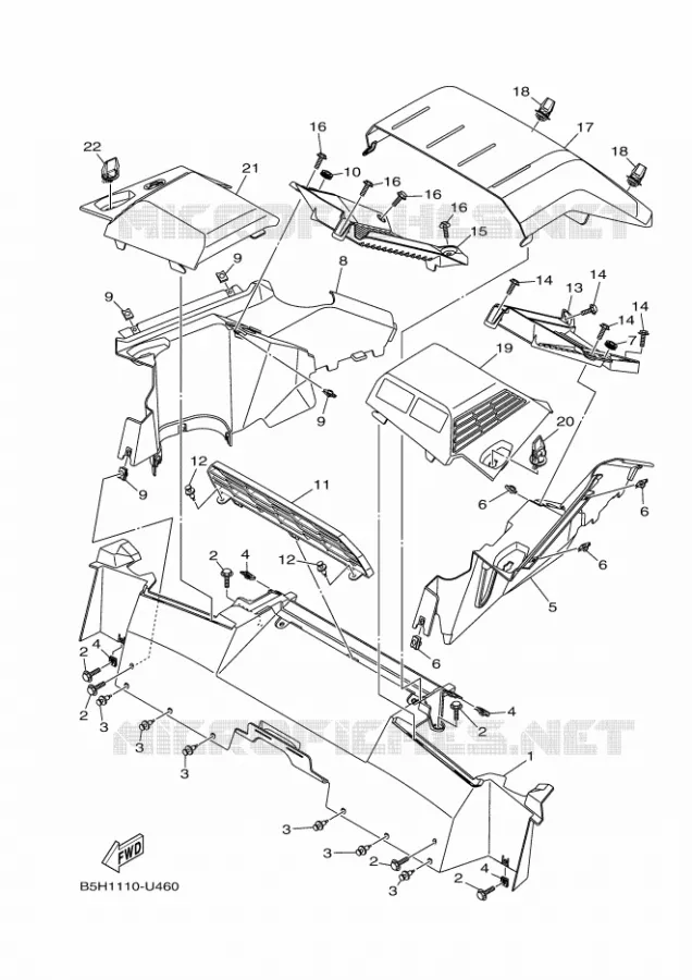 BAGAGE REK 2 Yamaha SIDE BY SIDE 1000 2023 YXZ  YX10ZXPSP / YXZ1000ETS