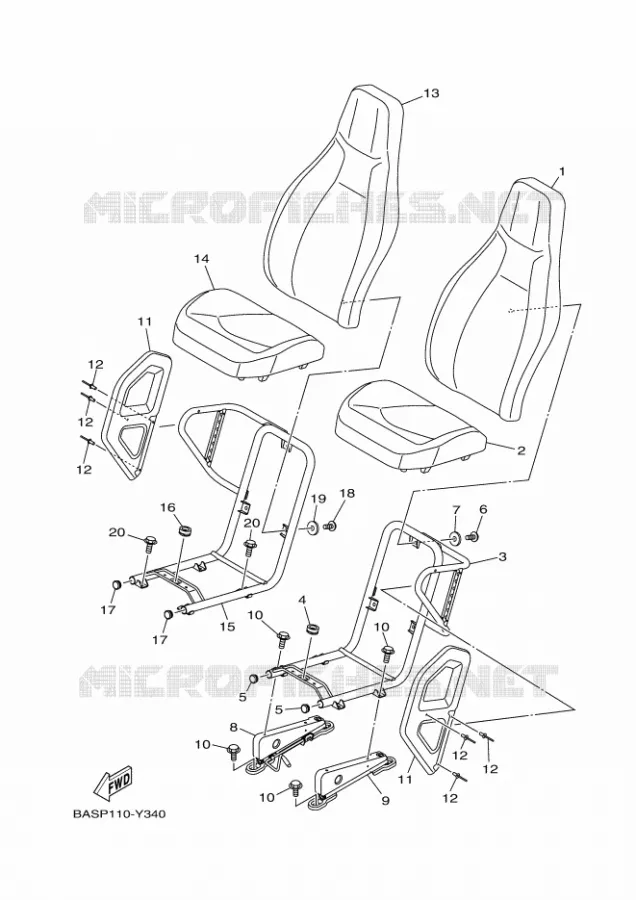 SELLE Yamaha SIDE BY SIDE 1000 2023 YXZ  YX10ZXPSP / YXZ1000ETS
