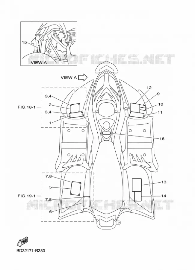 STICKER / LABEL 1 Yamaha QUAD 90 2023 RAPTOR  YF09RP / YFM90R