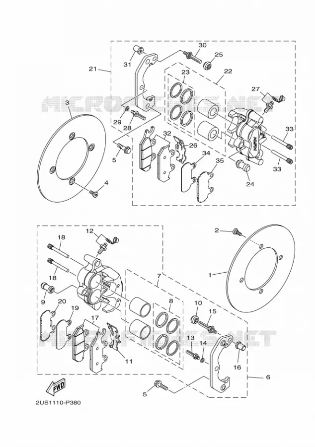 REMKLAUW VOOR Yamaha SIDE BY SIDE 700 2023 VIKING  YX70CPP / YXC700E