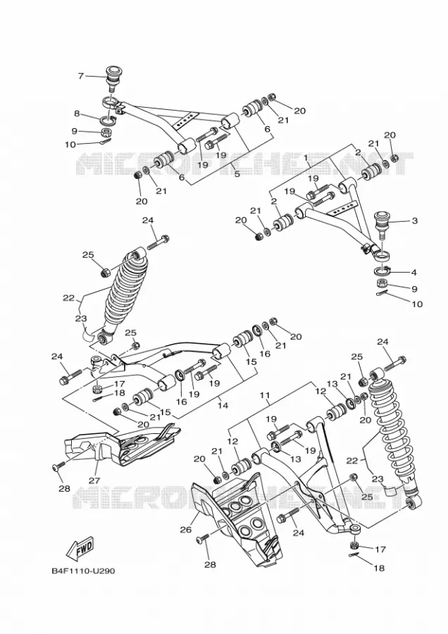 OPHANGING / WIEL VOOR Yamaha QUAD 700 2023 GRIZZLY  YF70GPAP / YFM700FWAD