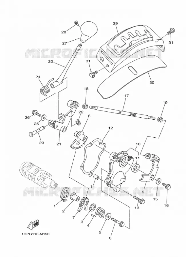 SCHAKEL STANG / PEDAAL Yamaha QUAD 700 2023 GRIZZLY  YF70GPAP / YFM700FWAD