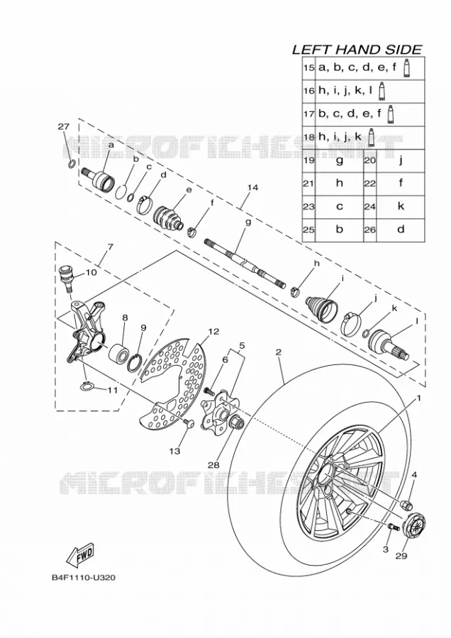 VOORWIEL Yamaha QUAD 700 2023 GRIZZLY  YF70GPSP / YFM700FWAD