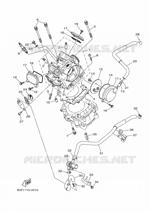 CILINDERKOP Yamaha QUAD 700 2023 GRIZZLY  YF70GPSP / YFM700FWAD