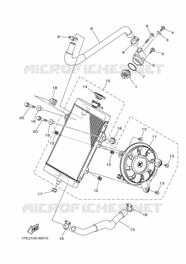 RADIATEUR / SLANG Yamaha QUAD 700 2023 RAPTOR  YF70RSP / YFM700R