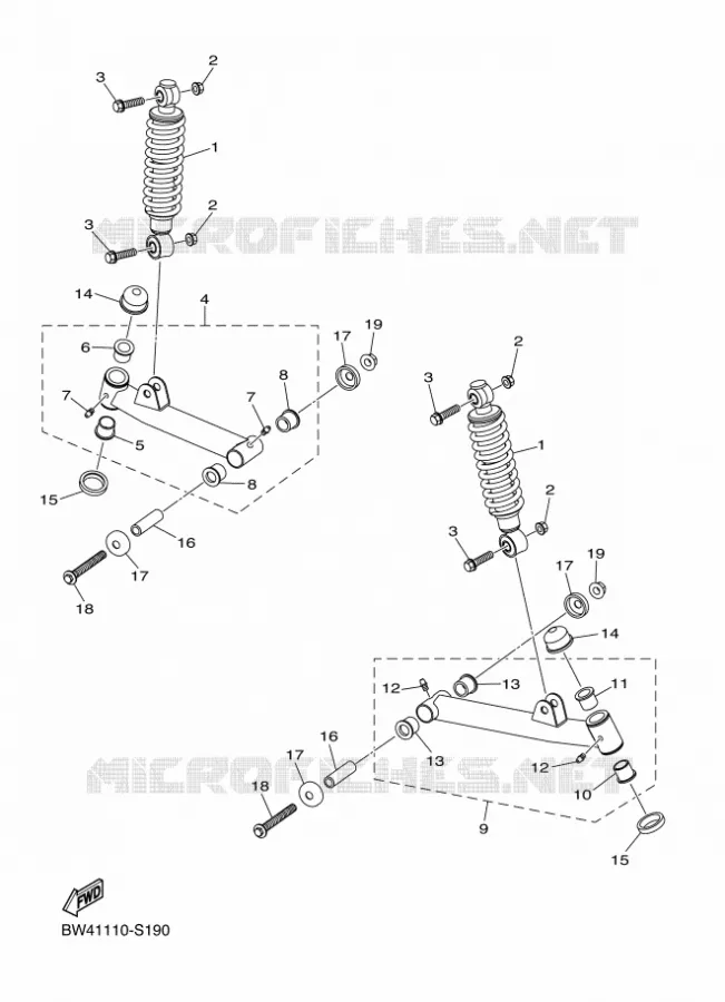 OPHANGING / WIEL VOOR Yamaha QUAD 50 2023 YFZ  YF05ZP