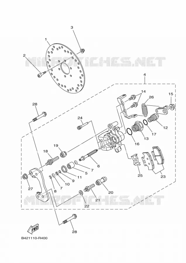 REMKLAUW ACHTER 2 Yamaha SIDE BY SIDE 1000 2022 YXZ  YX10ZXPSN / YXZ1000ETS