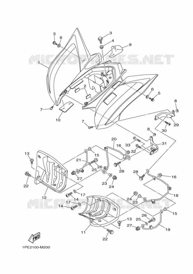 ACHTERSPATBORD  Yamaha QUAD 700 2022 RAPTOR  YF70RSN / YFM700R