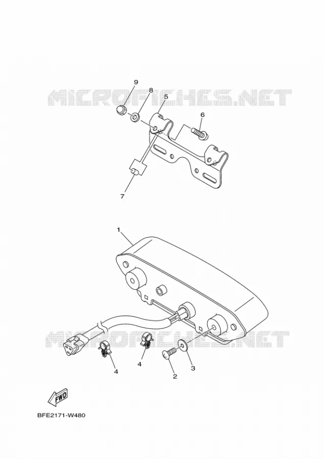 ACHTERLICHT Yamaha QUAD 700 2022 GRIZZLY  YF70GPSN / YFM700FWAD