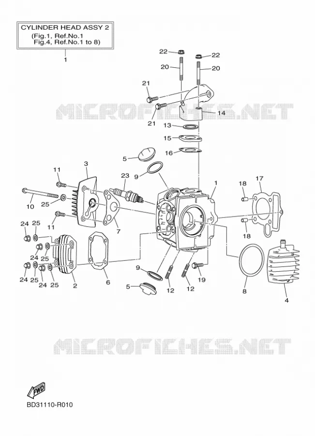 CILINDERKOP Yamaha QUAD 90 2021 GRIZZLY  YF09GM / YFM90