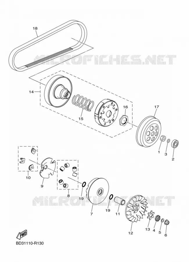 STARTMOTOR KOPPELINGS Yamaha QUAD 90 2021 GRIZZLY  YF09GM / YFM90
