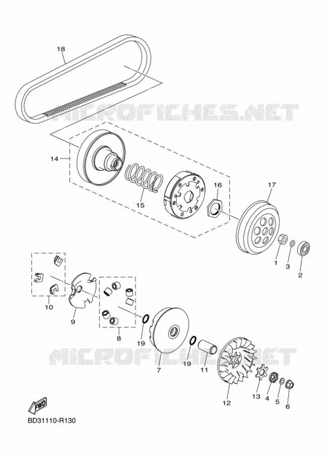 STARTMOTOR KOPPELINGS Yamaha QUAD 90 2021 GRIZZLY  YF09GM / YFM90
