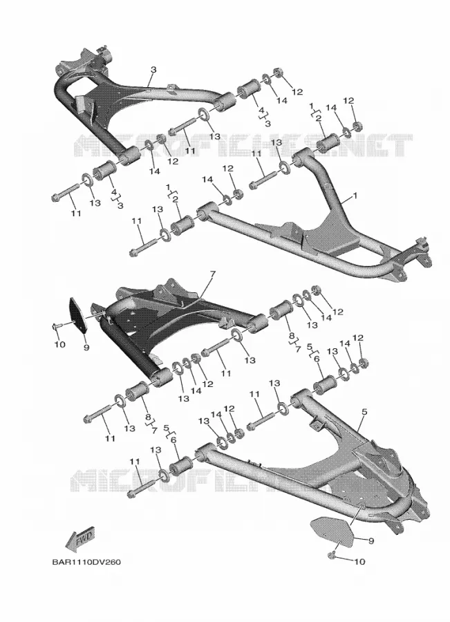 ACHTERBRUG Yamaha SIDE BY SIDE 850 2021 WOLVERINE  YX85EPSM / YXE850ENS