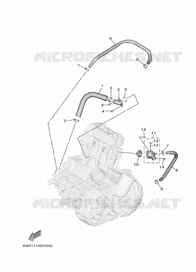 WATERPOMP / SLANGEN Yamaha SIDE BY SIDE 850 2021 WOLVERINE  YX85FPSM / YXF850ES
