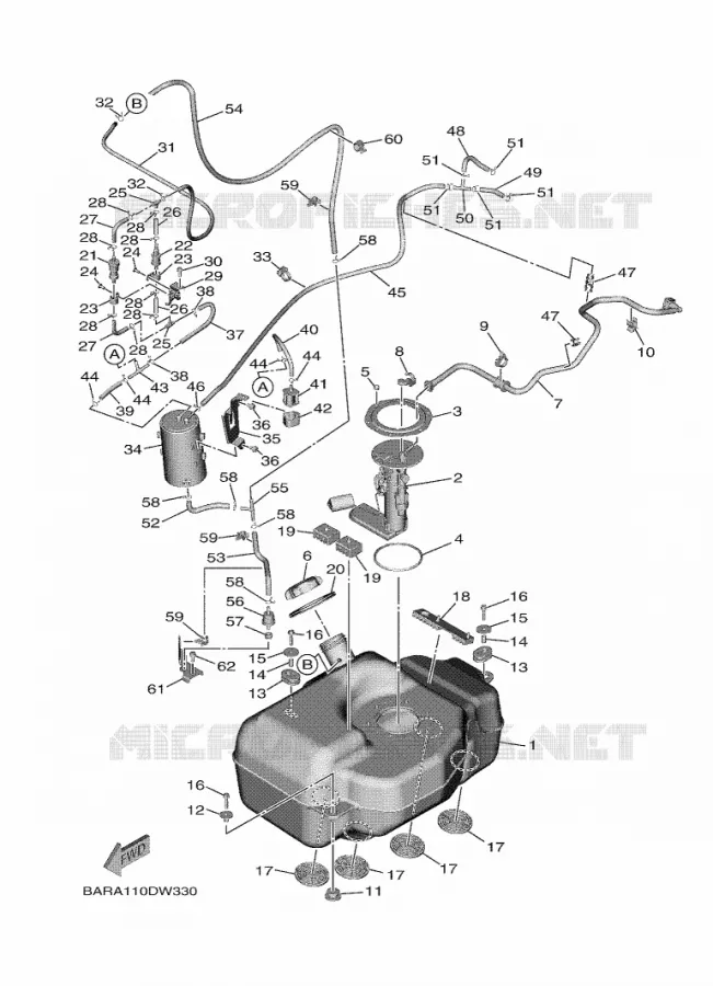 BENZINE TANK Yamaha SIDE BY SIDE 850 2021 WOLVERINE  YX85FPSM / YXF850ES