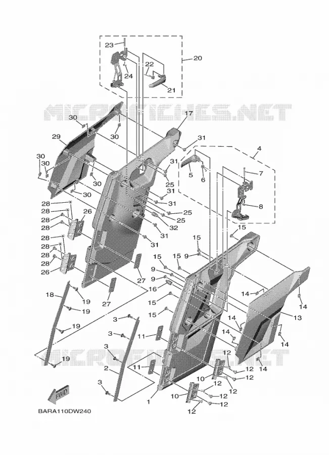 ZIJKUIPDEEL 2 Yamaha SIDE BY SIDE 850 2021 WOLVERINE  YX85FPAM / YXF850E