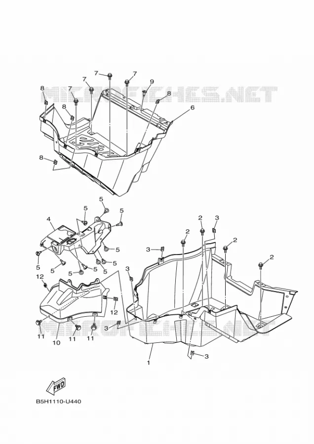 STANDAARD / VOETSTEUN Yamaha SIDE BY SIDE 1000 2021 YXZ  YX10ZXPSM / YXZ1000ETS