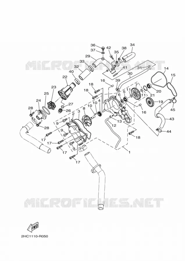WATERPOMP / SLANGEN Yamaha SIDE BY SIDE 1000 2021 YXZ  YX10ZXPSM / YXZ1000ETS