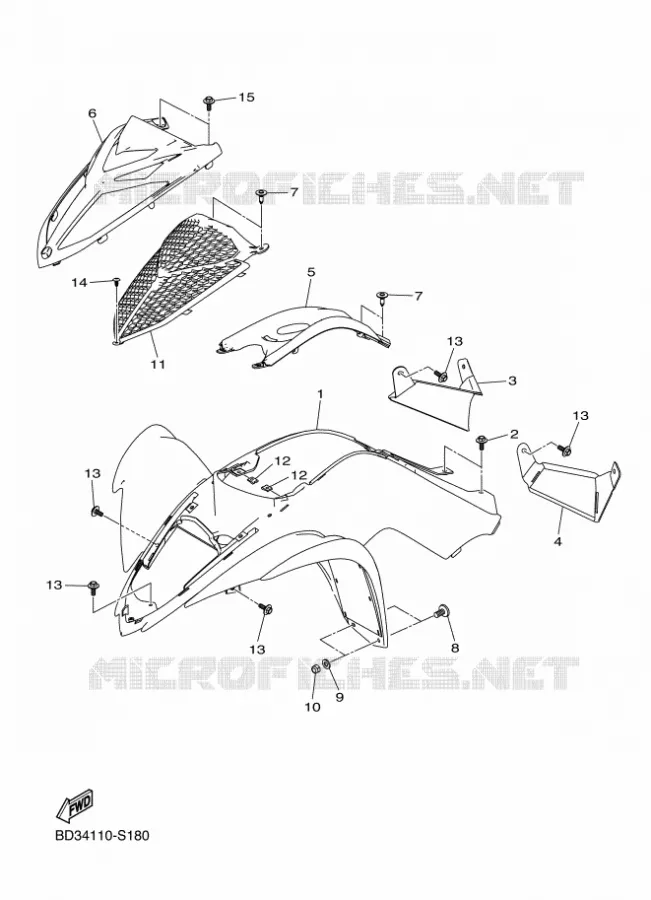 VOORSPATBORD Yamaha QUAD 90 2021 RAPTOR  YF09RM / YFM90R