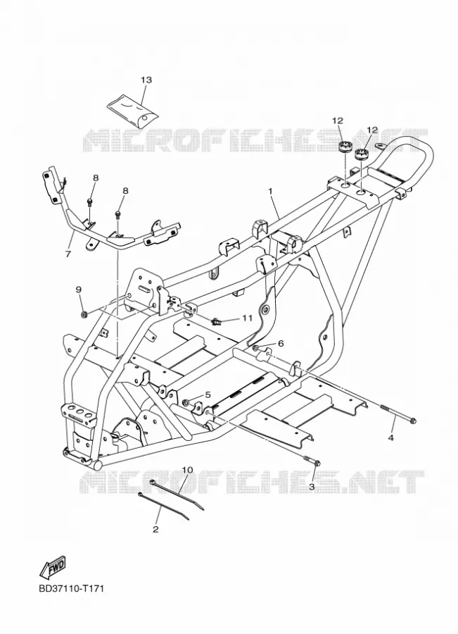 FRAME Yamaha QUAD 90 2021 RAPTOR  YF09RM / YFM90R