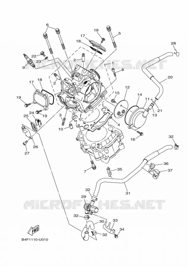 CILINDERKOP Yamaha QUAD 700 2021 GRIZZLY  YF70GPAM / YFM700FWAD