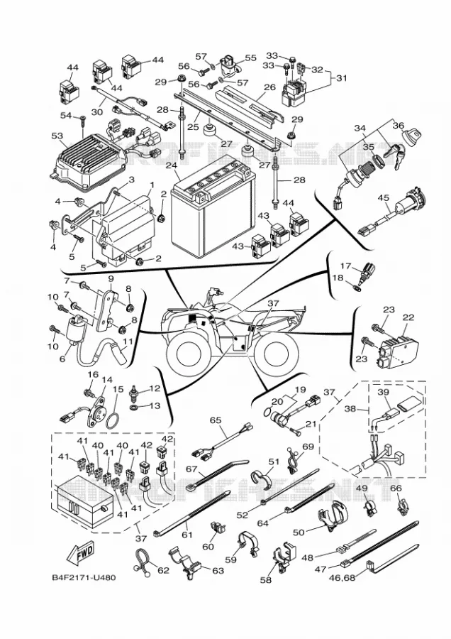 ELECTRISCH 1 Yamaha QUAD 700 2021 GRIZZLY  YF70GPAM / YFM700FWAD