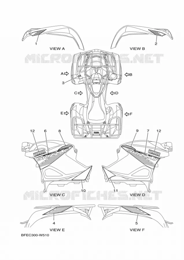 STICKER Yamaha QUAD 700 2021 GRIZZLY  YF70GPSM / YFM700FWAD