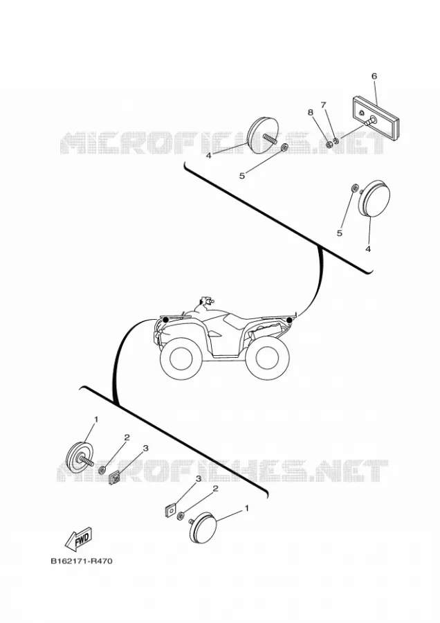 ELECTRISCH 2 Yamaha QUAD 700 2021 KODIAK  YF70KPAM / YFM700FWBD