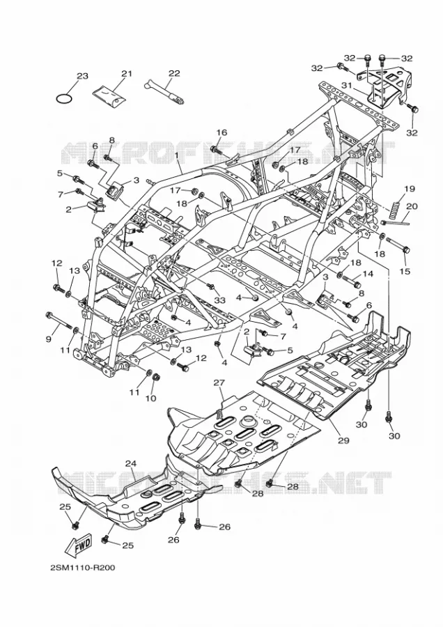 FRAME Yamaha QUAD 700 2021 KODIAK  YF70KPAM / YFM700FWBD