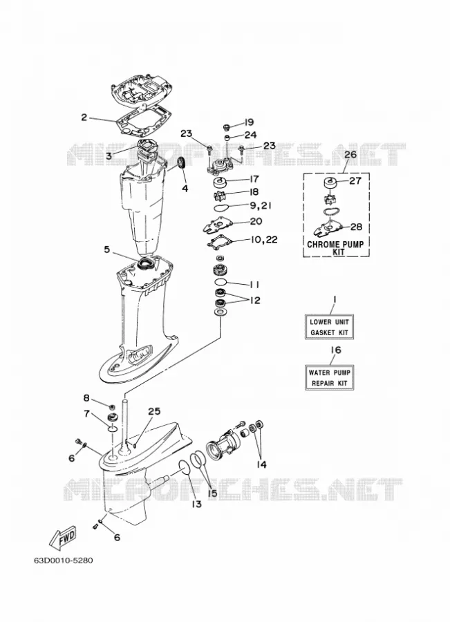 REPARATIESET 2 Yamaha OUTBOARD ENGINES 40hp (29.4kW) 2013 40  40VMHOS