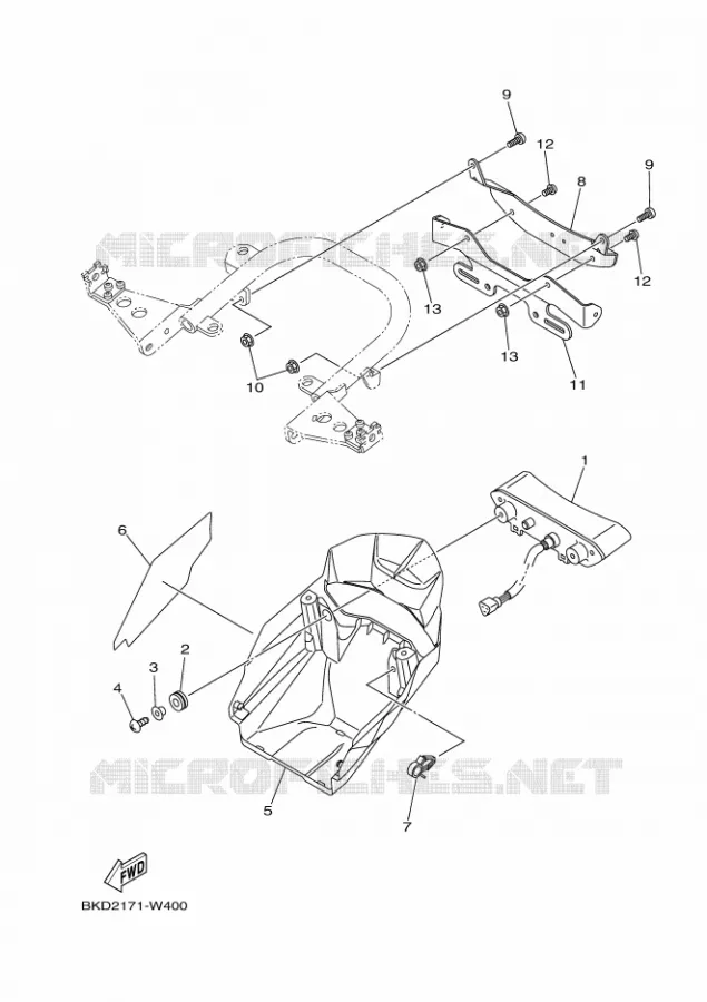 ACHTERLICHT Yamaha QUAD 450 2021 YFZ  YF45ZM
