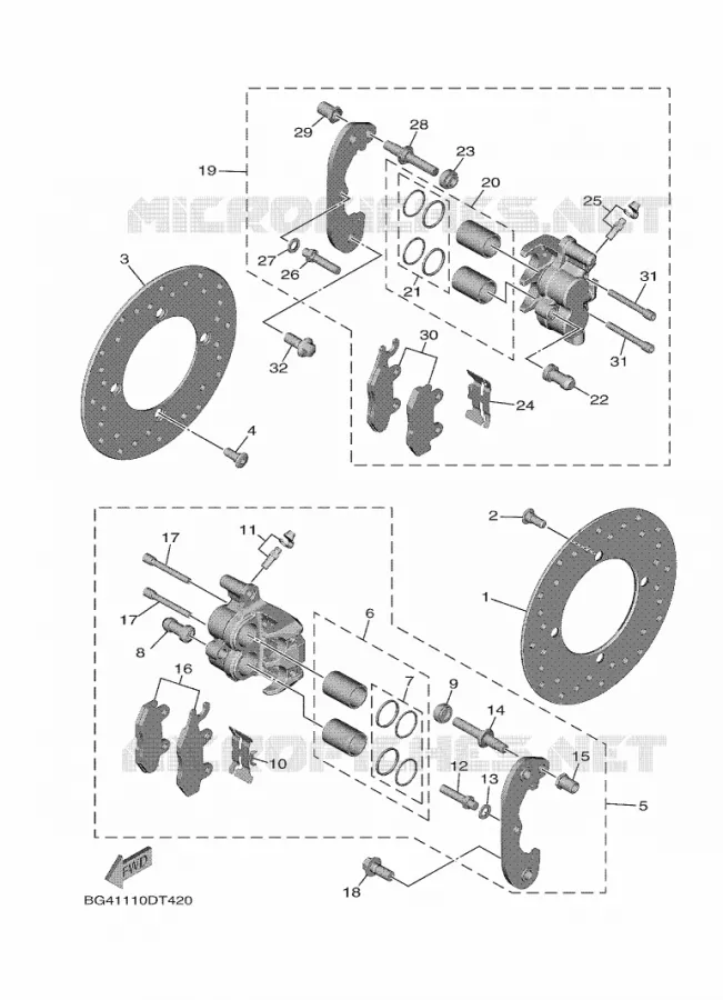 REMKLAUW ACHTER Yamaha SIDE BY SIDE 850 2020 WOLVERINE  YX85EPSL / YXE850ENS