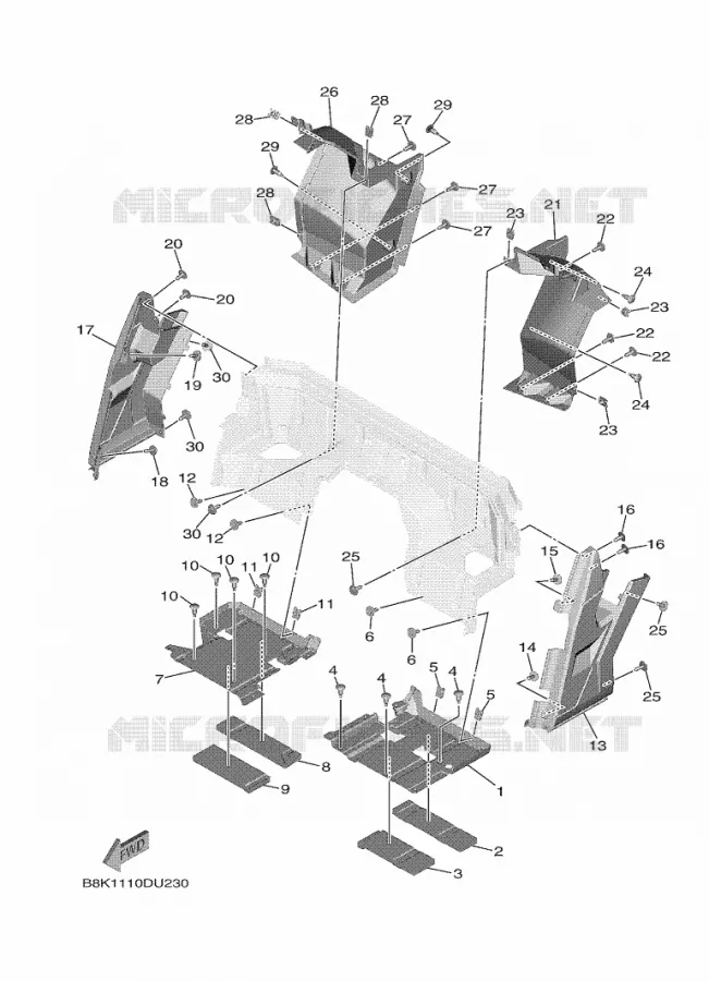 ZIJKUIPDEEL 2 Yamaha SIDE BY SIDE 850 2020 WOLVERINE  YX85EPL / YXE850EBN