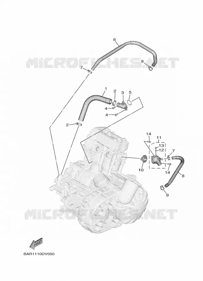 WATERPOMP / SLANGEN Yamaha SIDE BY SIDE 850 2020 WOLVERINE  YX85FPAL / YXF850E