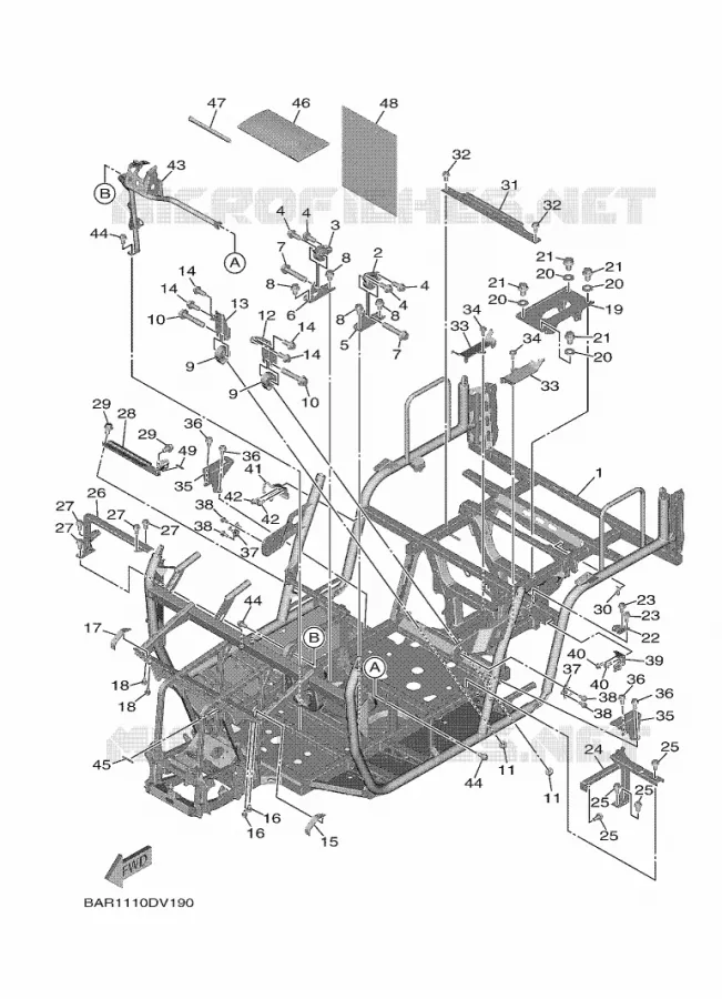FRAME Yamaha SIDE BY SIDE 850 2020 WOLVERINE  YX85FPAL / YXF850E