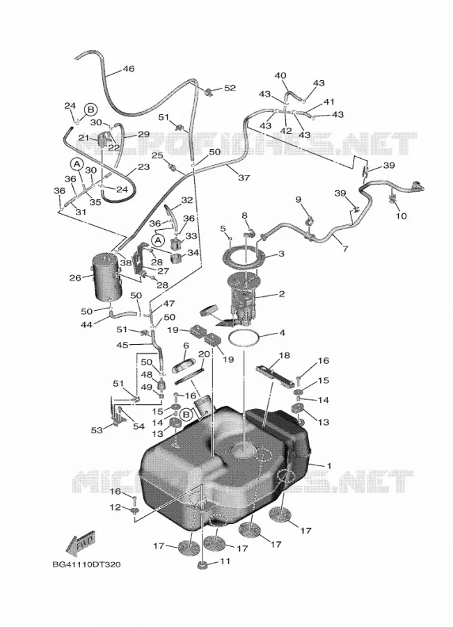 BENZINE TANK Yamaha SIDE BY SIDE 850 2020 WOLVERINE  YX85FPAL / YXF850E