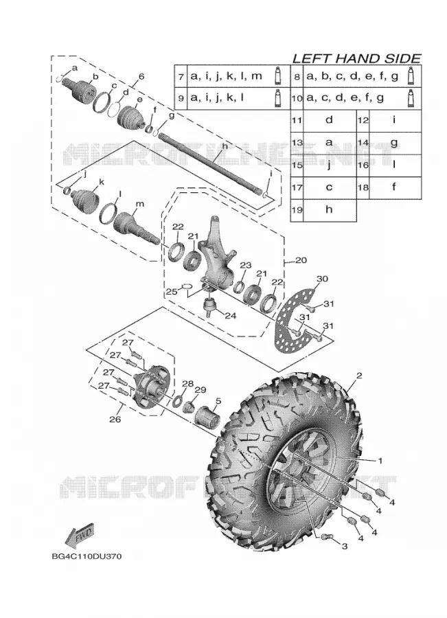 VOORWIEL Yamaha SIDE BY SIDE 850 2020 WOLVERINE  YX85FPACL / YXF850E